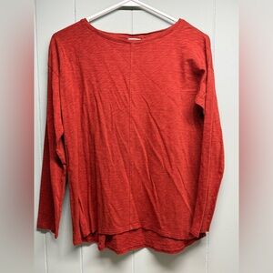 St. Tropez Vibrant Dark Orange Long Sleeve Top